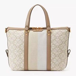 Spade Flower Jacquard Stripe Faye Medium Satchel